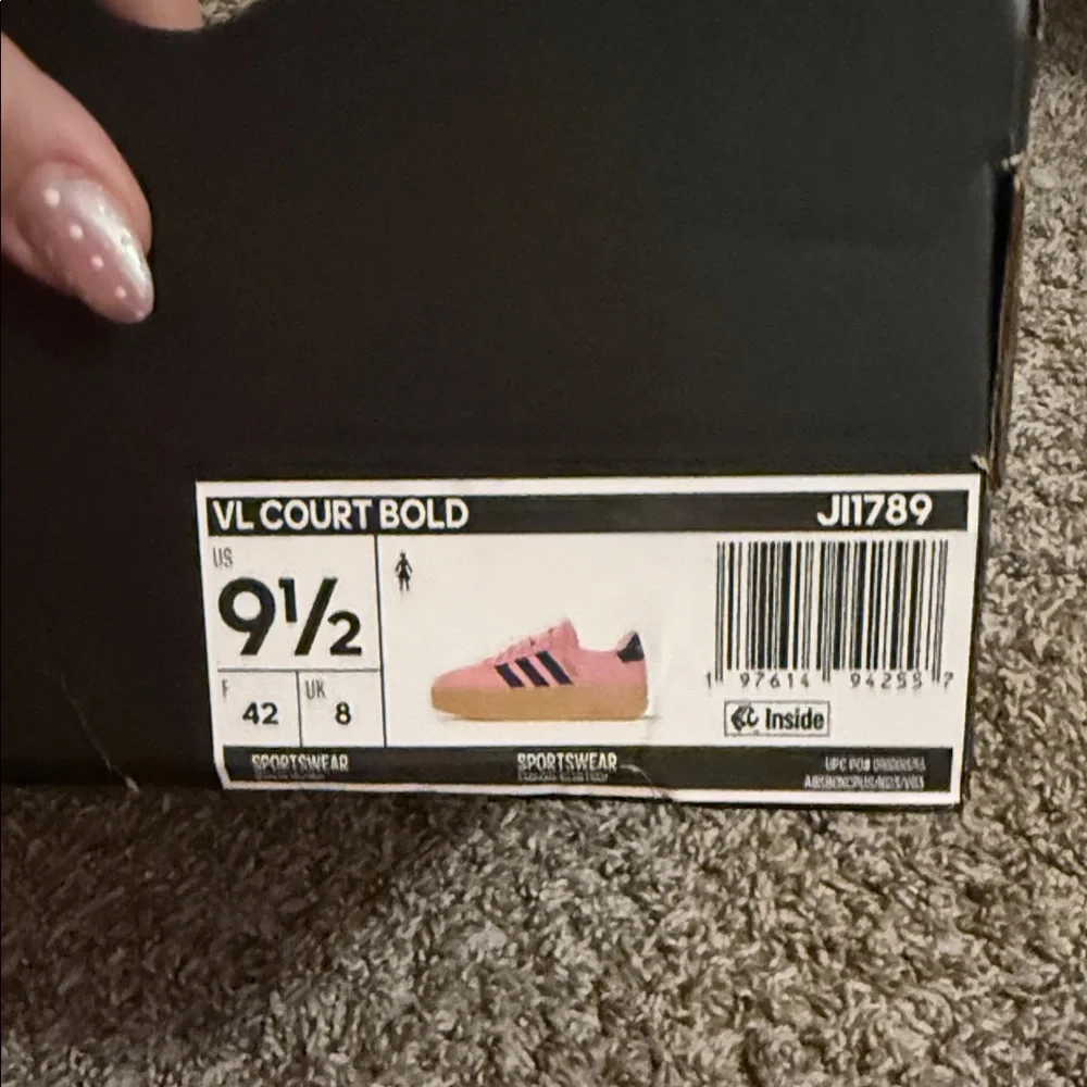 Adidas Women's Pink and Blue Sneakers - Picture 5 of 7